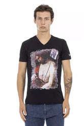 Trussardi Action Black Cotton Men T-Shirt -   -  Trussardi Action.